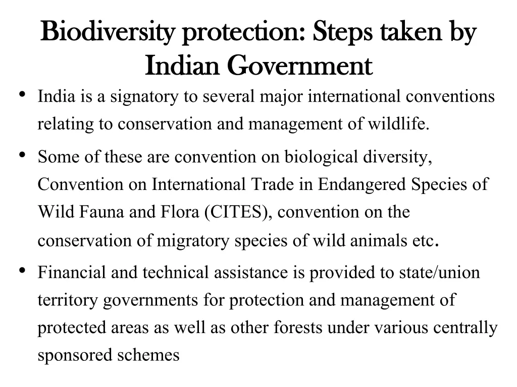 biodiversity protection steps taken