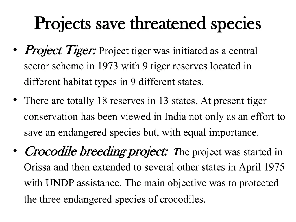 projects save threatened species projects save