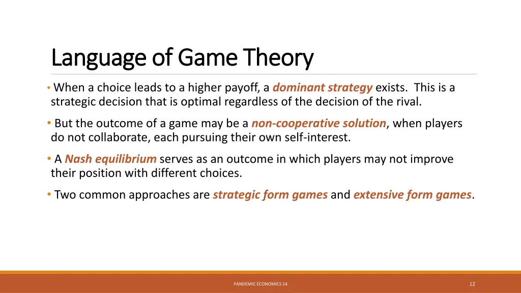 language of game theory language of game theory