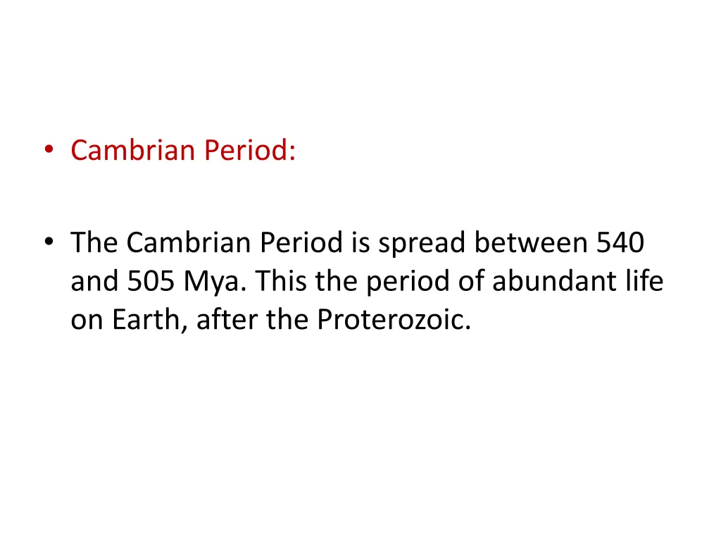 cambrian period