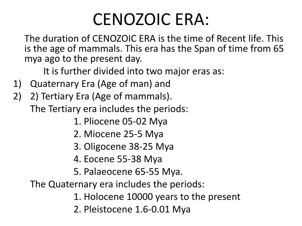 cenozoic era