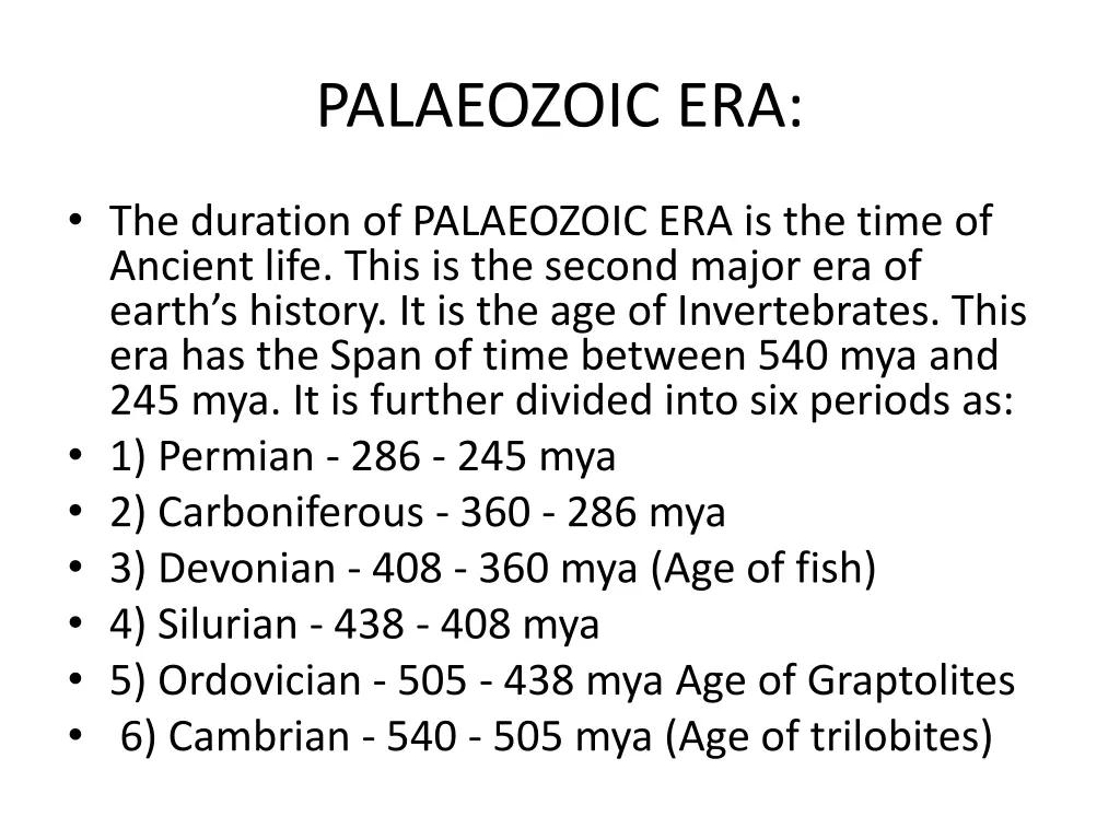 palaeozoic era