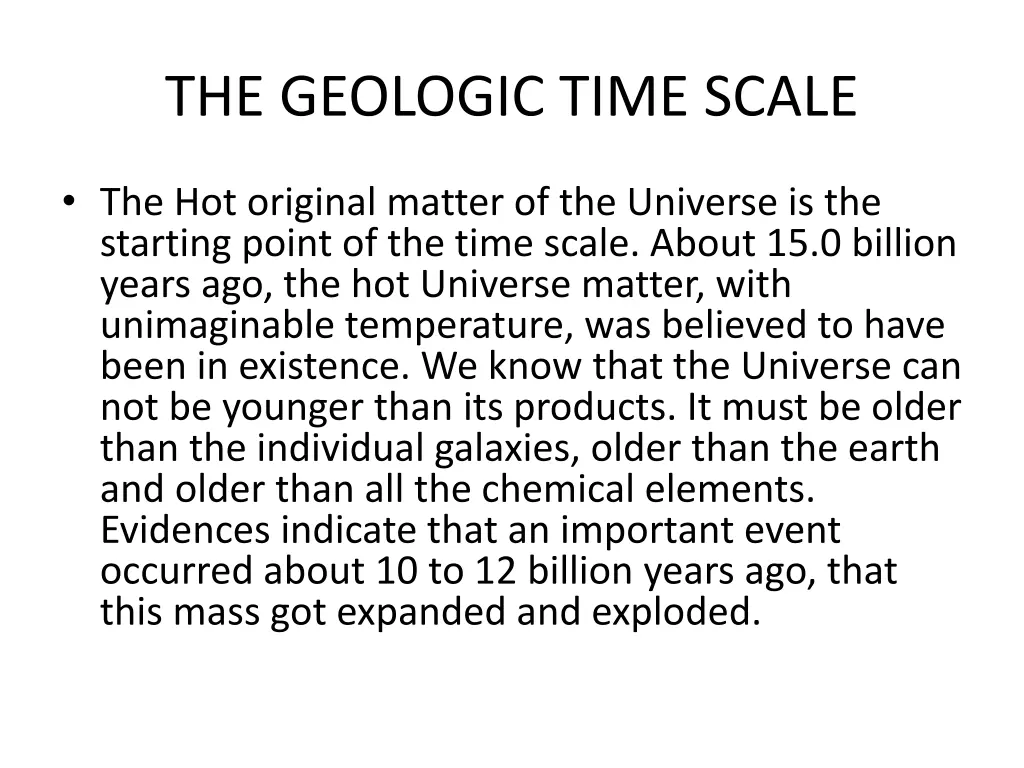 the geologic time scale