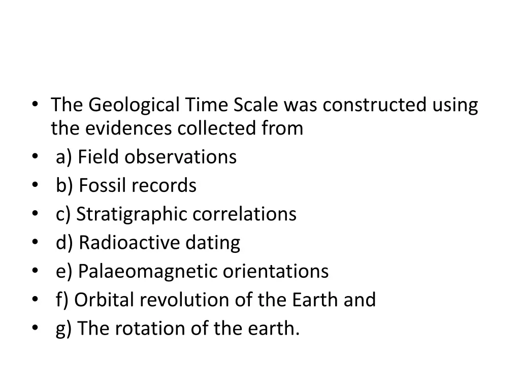 the geological time scale was constructed using