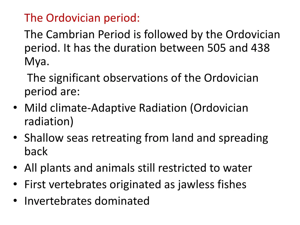 the ordovician period the cambrian period