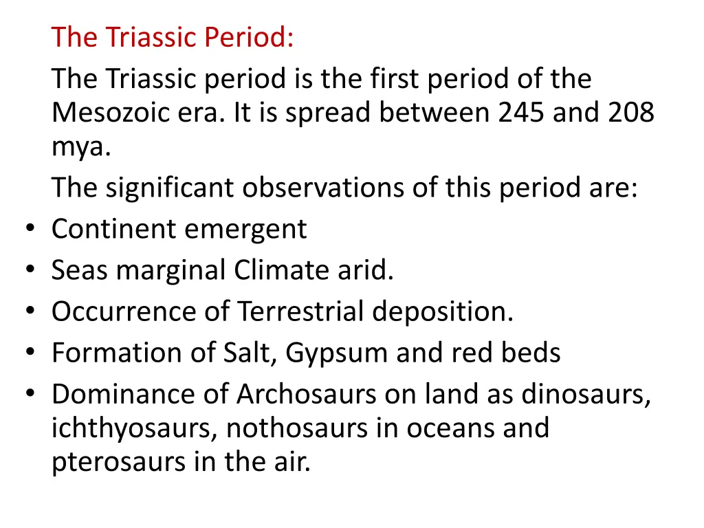 the triassic period the triassic period