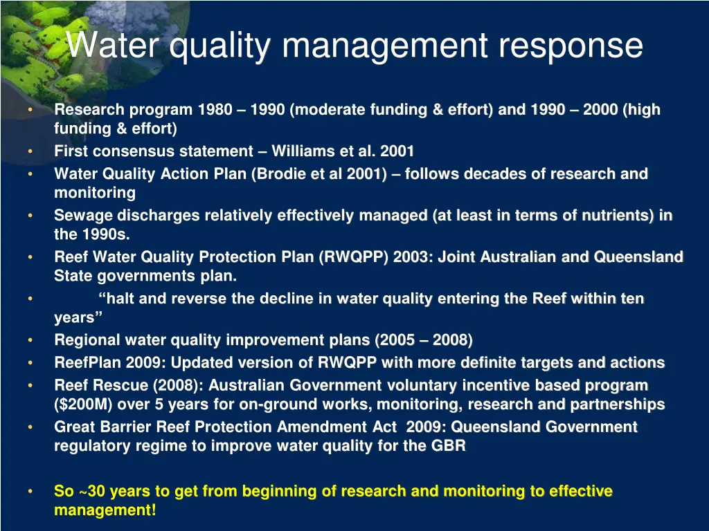 water quality management response