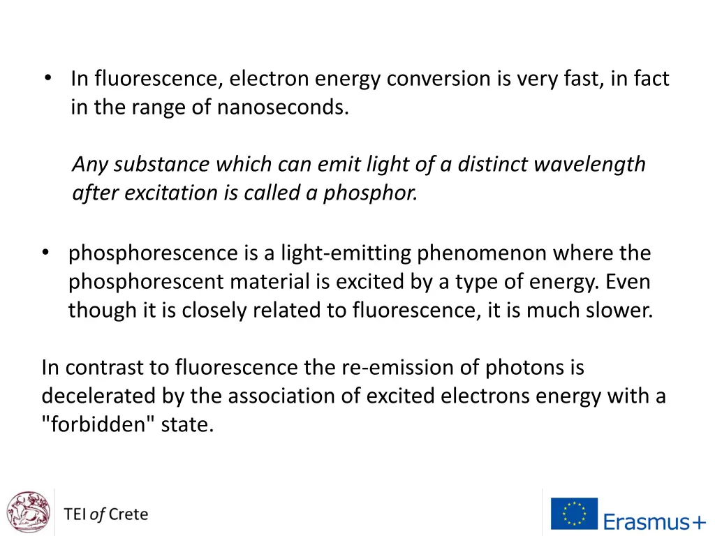 in fluorescence electron energy conversion