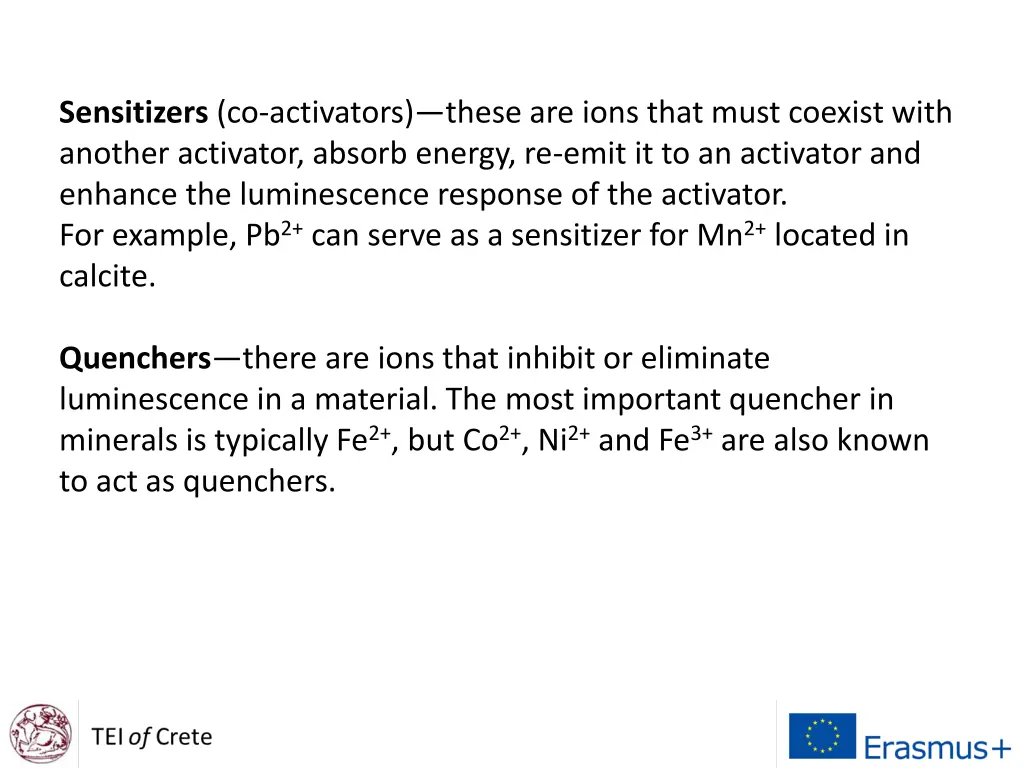 sensitizers co activators these are ions that