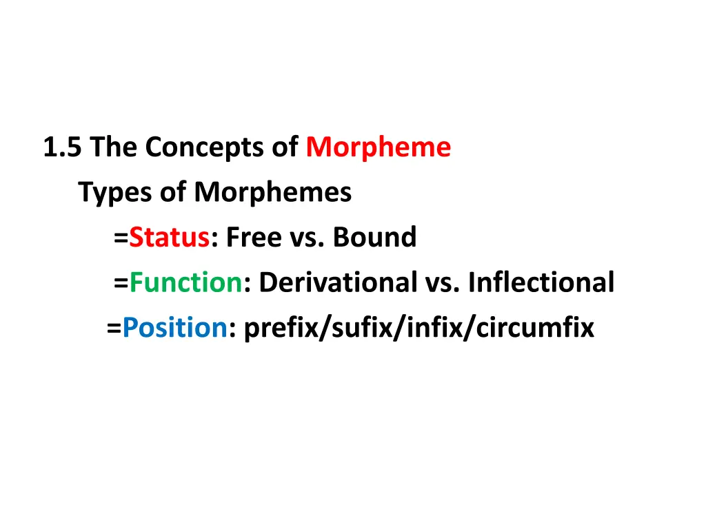 1 5 the concepts of morpheme types of morphemes