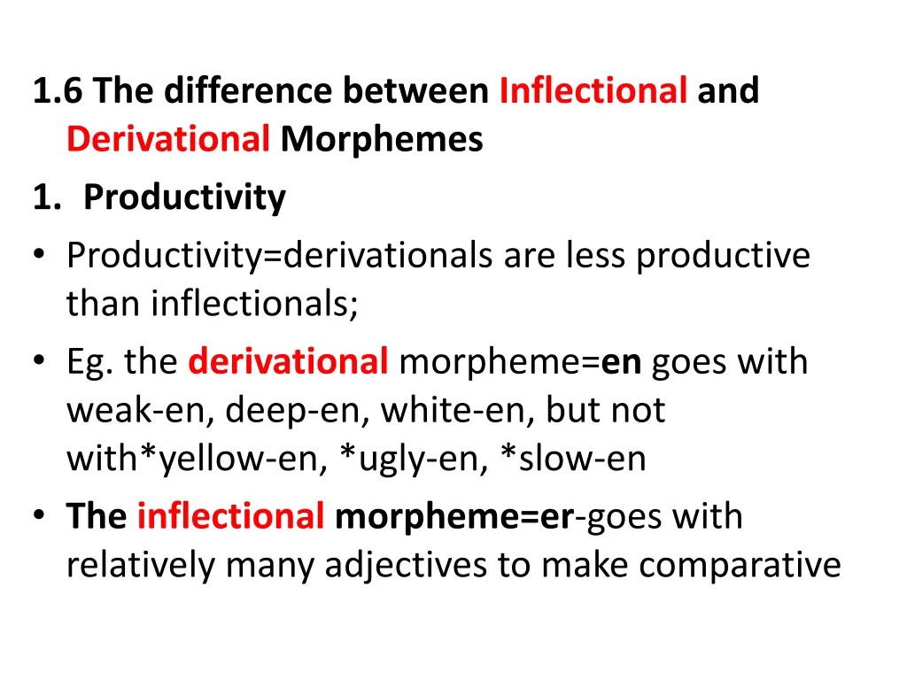 1 6 the difference between inflectional