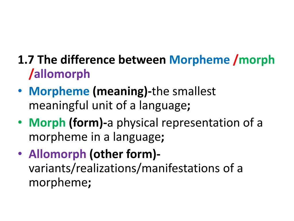 1 7 the difference between morpheme morph