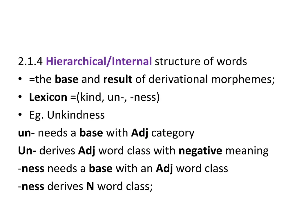 2 1 4 hierarchical internal structure of words