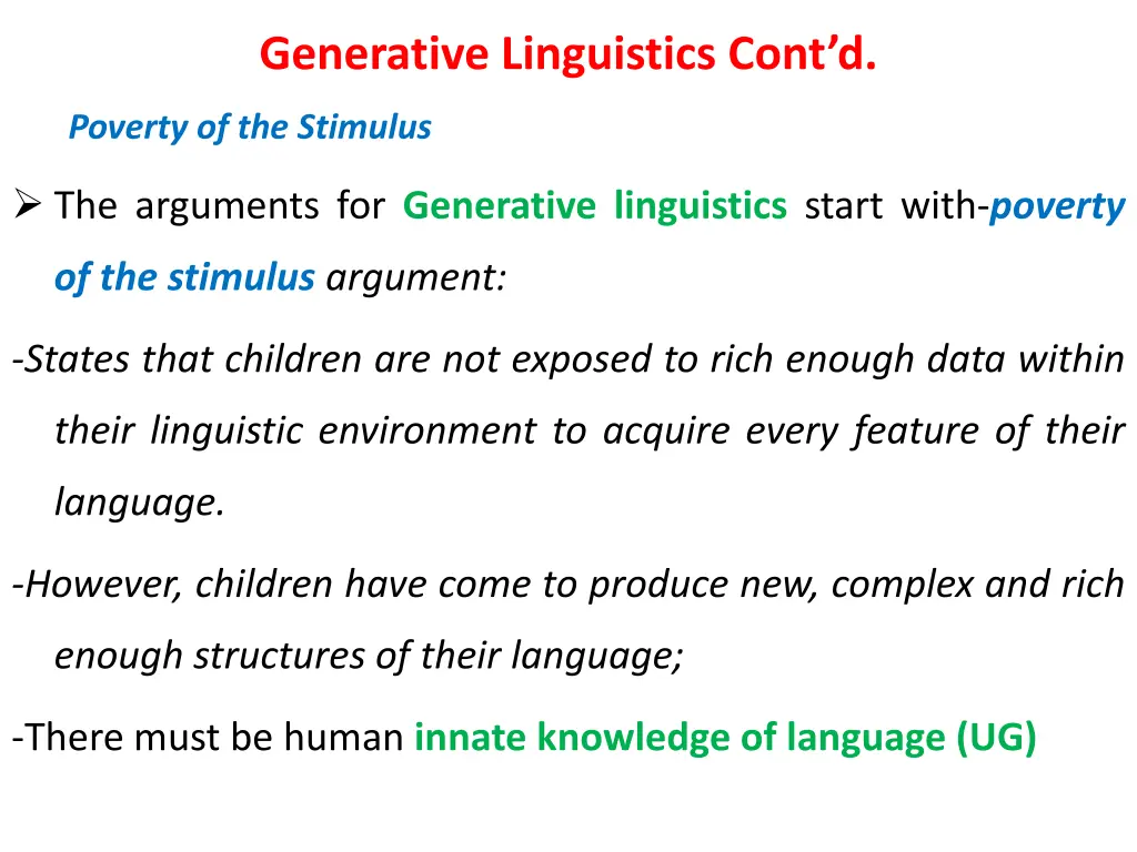 generative linguistics cont d 1