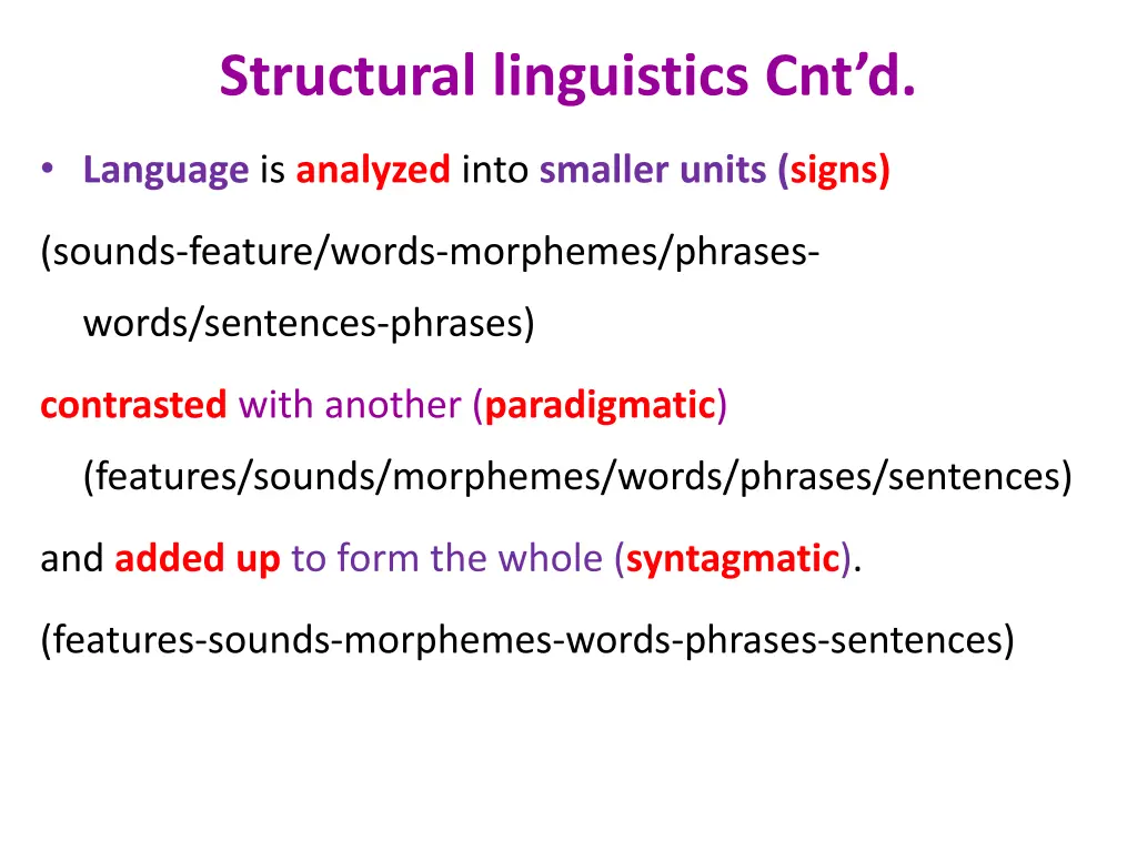 structural linguistics cnt d 2