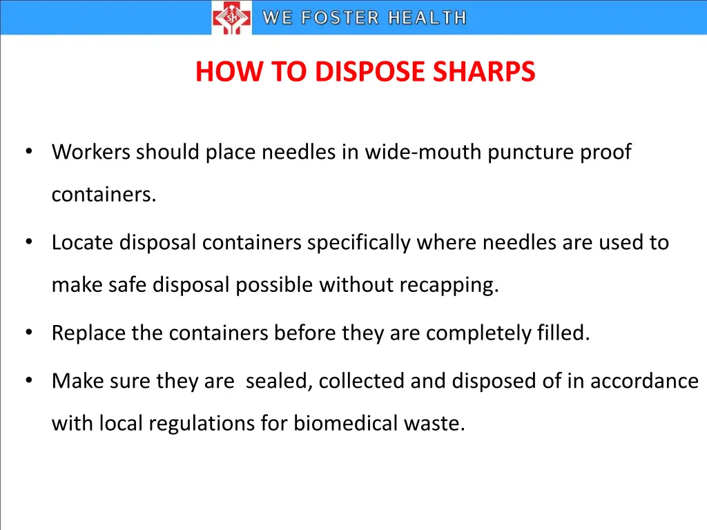 how to dispose sharps