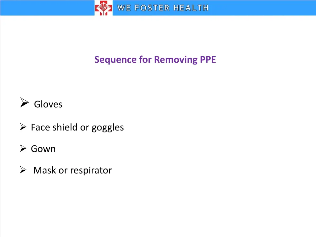 sequence for removing ppe