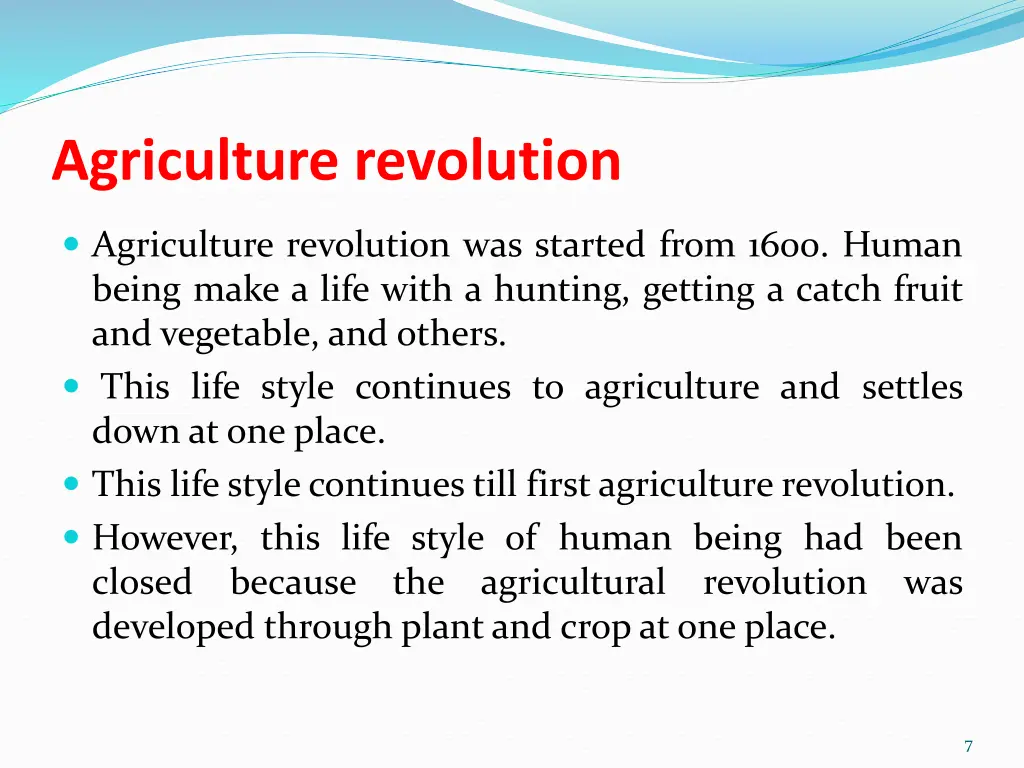 agriculture revolution