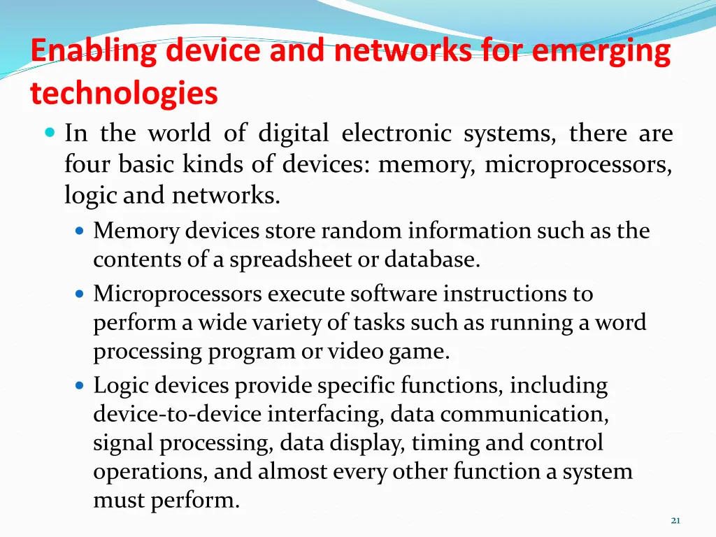 enabling device and networks for emerging