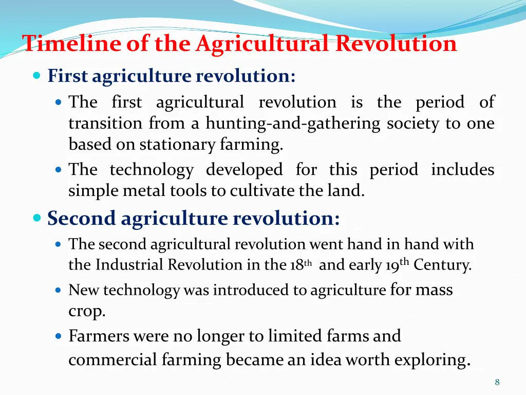 timeline of the agricultural revolution