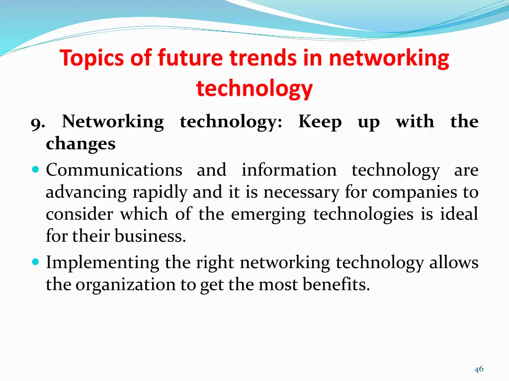 topics of future trends in networking technology 10