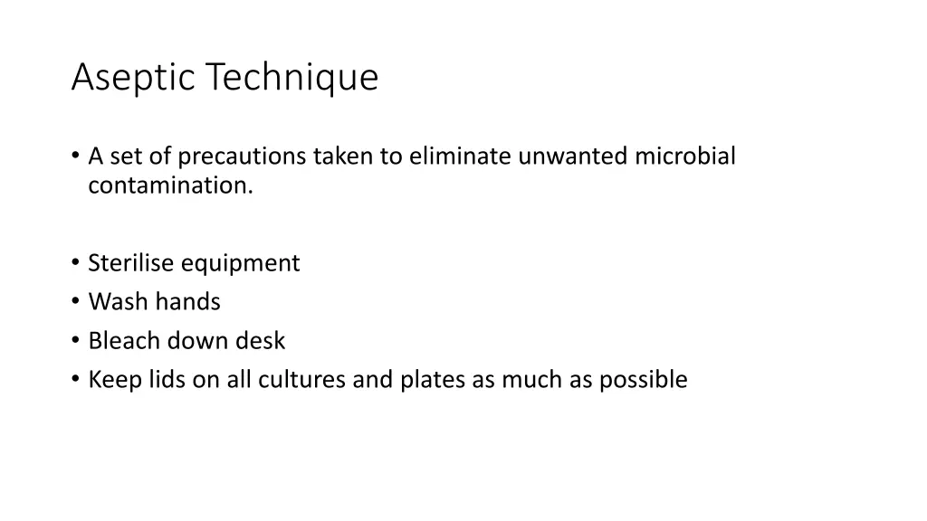 aseptic technique