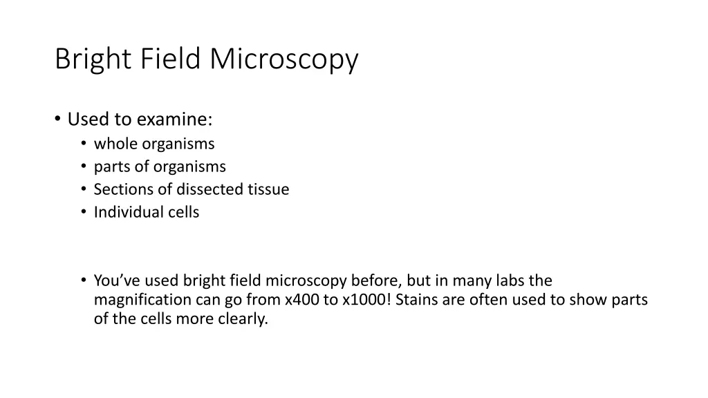 bright field microscopy