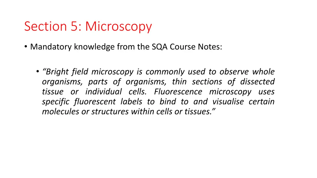 section 5 microscopy