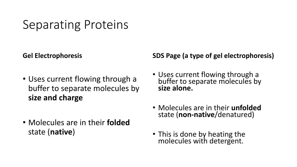 separating proteins