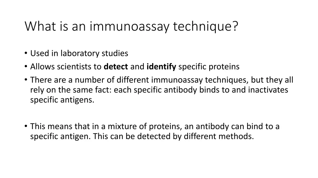 what is an immunoassay technique