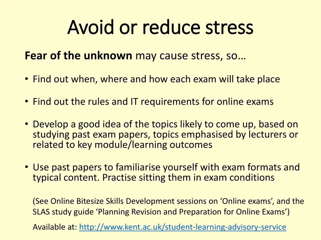 avoid or reduce stress avoid or reduce stress 1