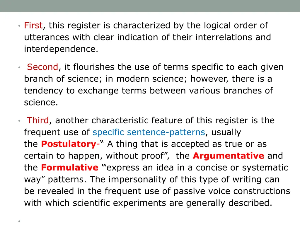 first this register is characterized