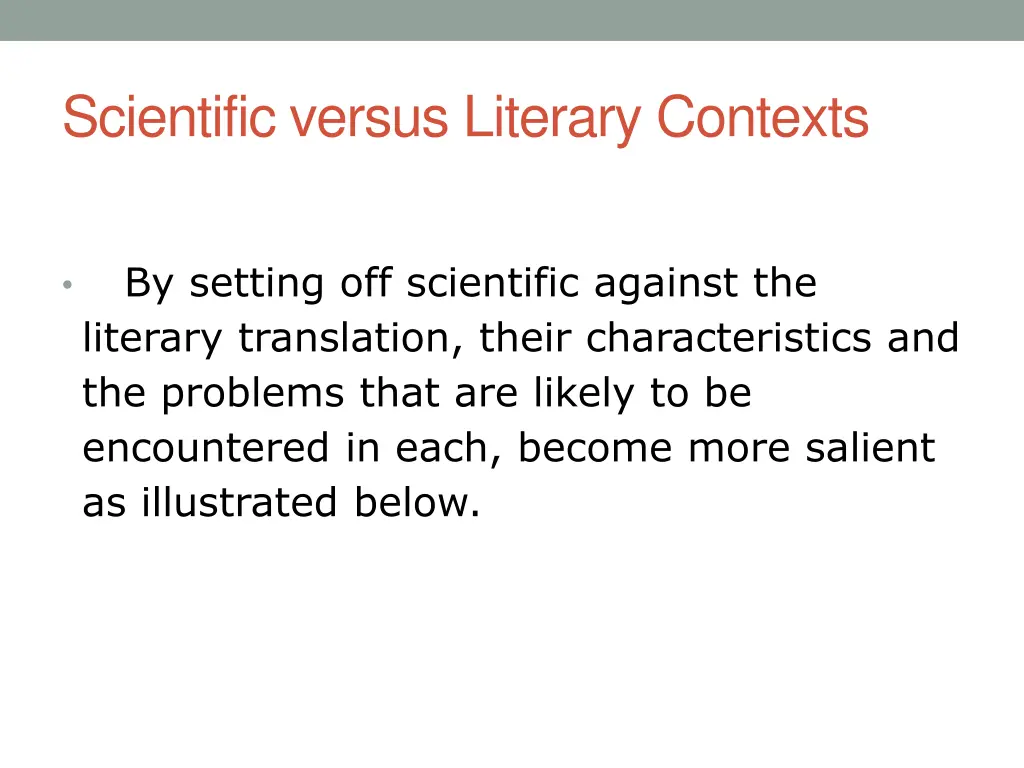 scientific versus literary contexts