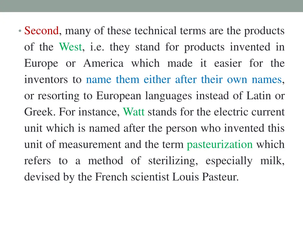 second many of these technical terms