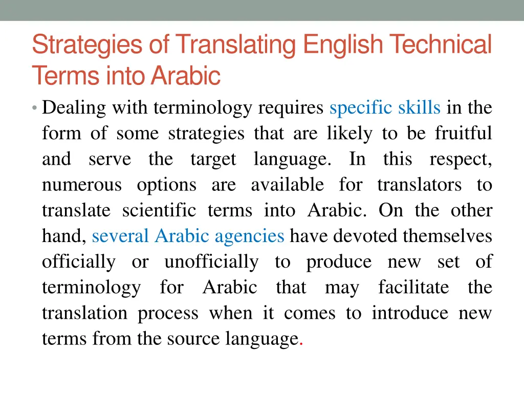 strategies of translating english technical terms