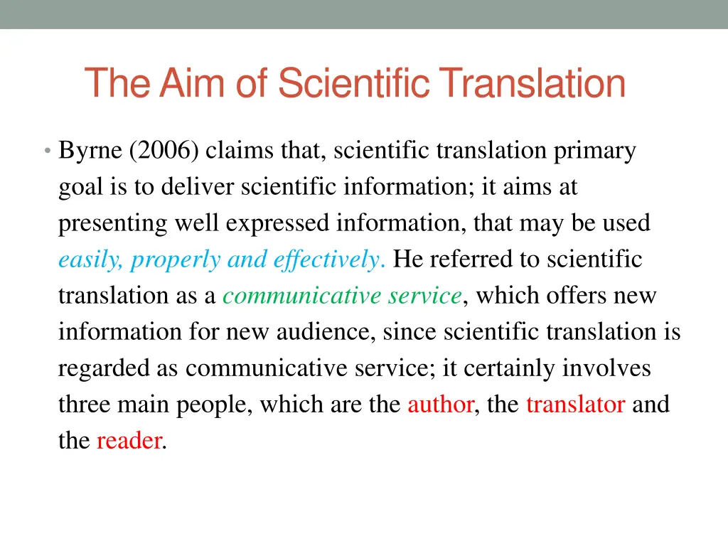 the aim of scientific translation