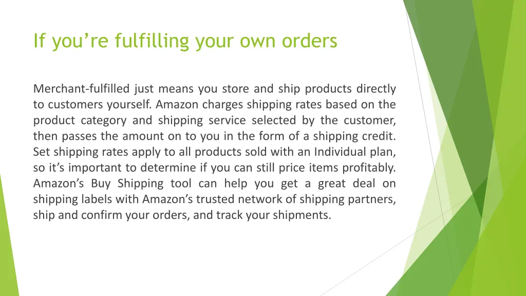 if you re fulfilling your own orders