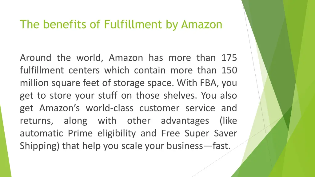 the benefits of fulfillment by amazon