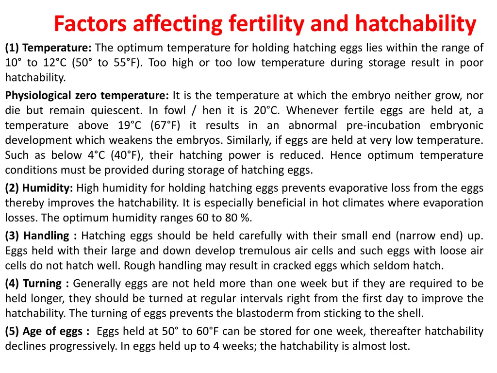 factors affecting fertility and hatchability