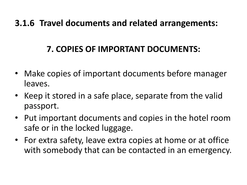 3 1 6 travel documents and related arrangements