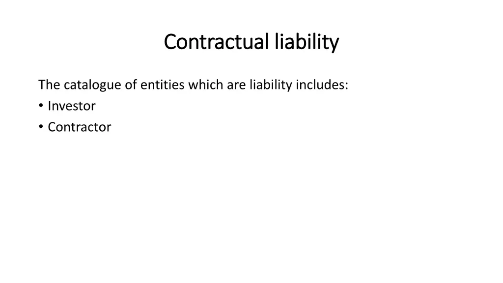 contractual contractual liability