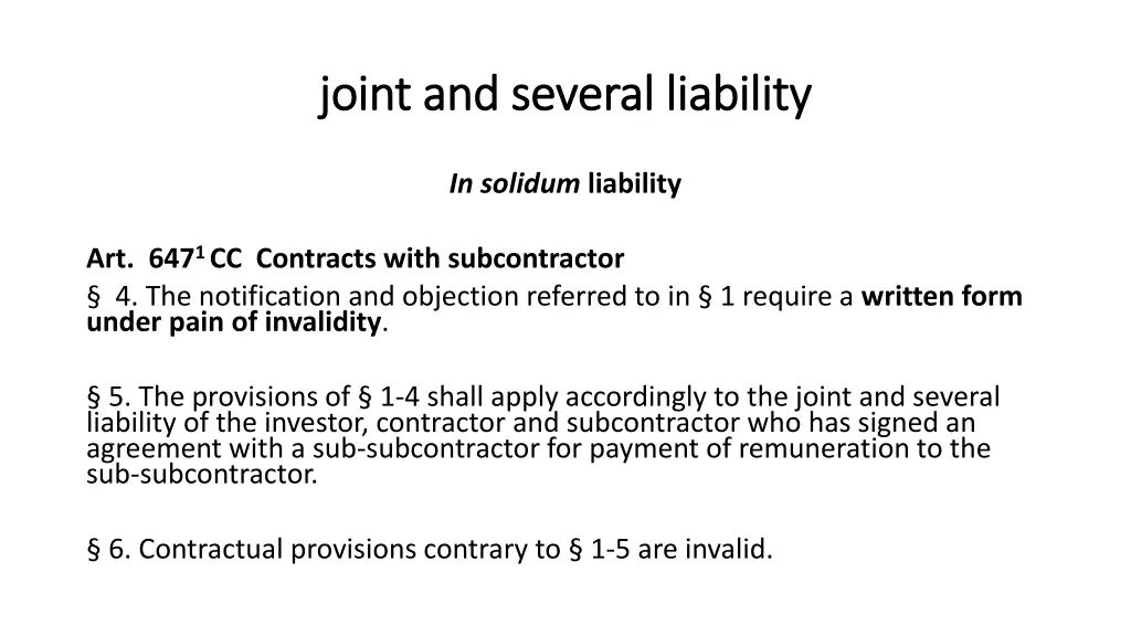 joint and several liability joint and several 8