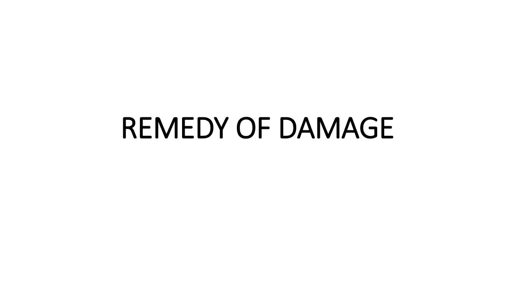 remedy of damage remedy of damage