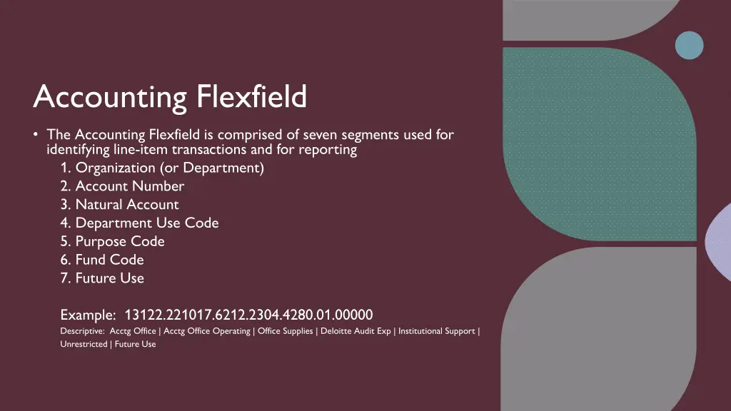 accounting flexfield the accounting flexfield