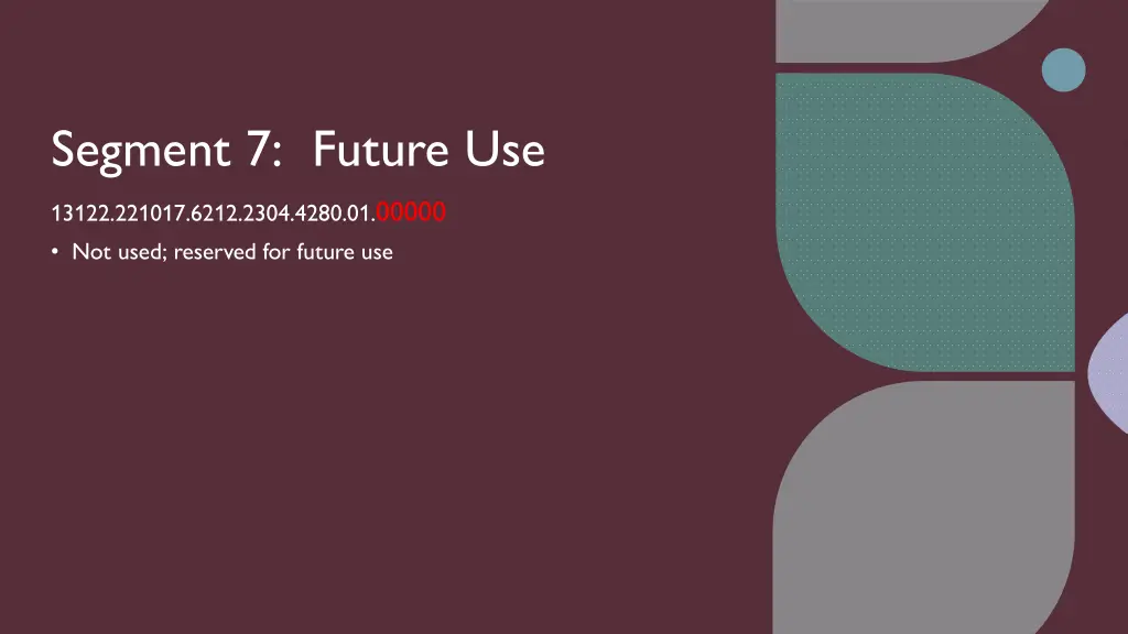 segment 7 future use 13122 221017 6212 2304 4280