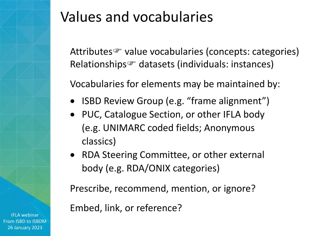 values and vocabularies