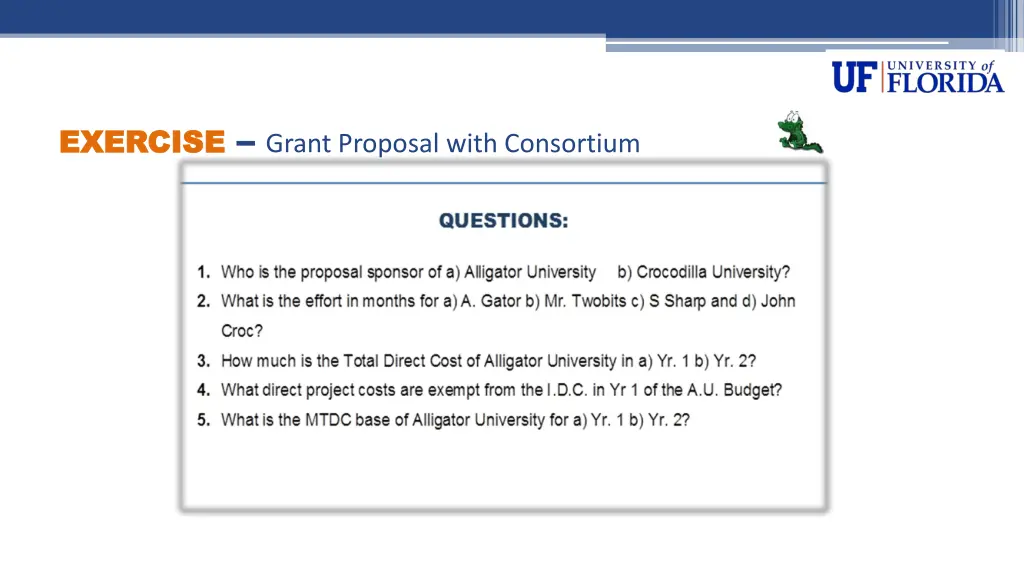 exercise grant proposal with consortium