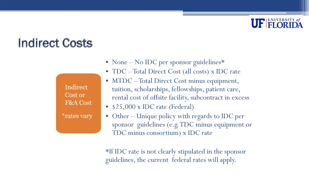 indirect costs indirect costs