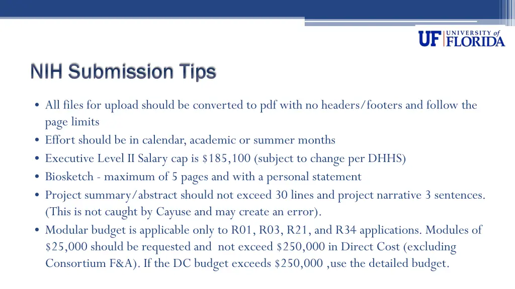 nih submission tips nih submission tips