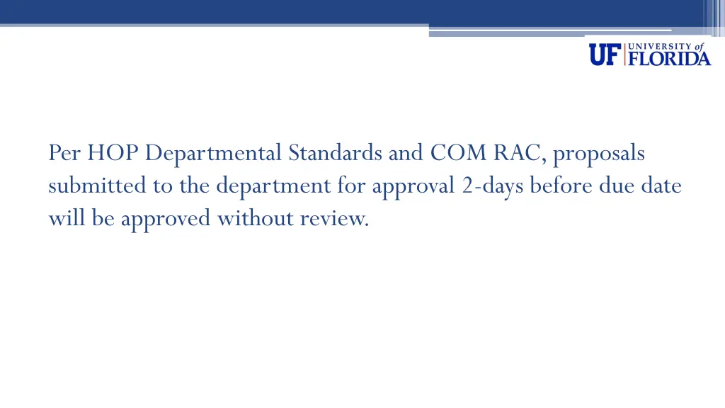 per hop departmental standards